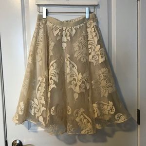 Cream jacquard skirt from Anthro